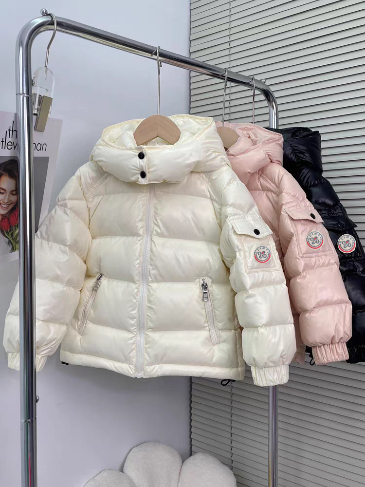 Толстая куртка из пуха для детей, стиль как у бренда m, новая коллекция зимы 2025 года, укороченная куртка из белого утиного пуха