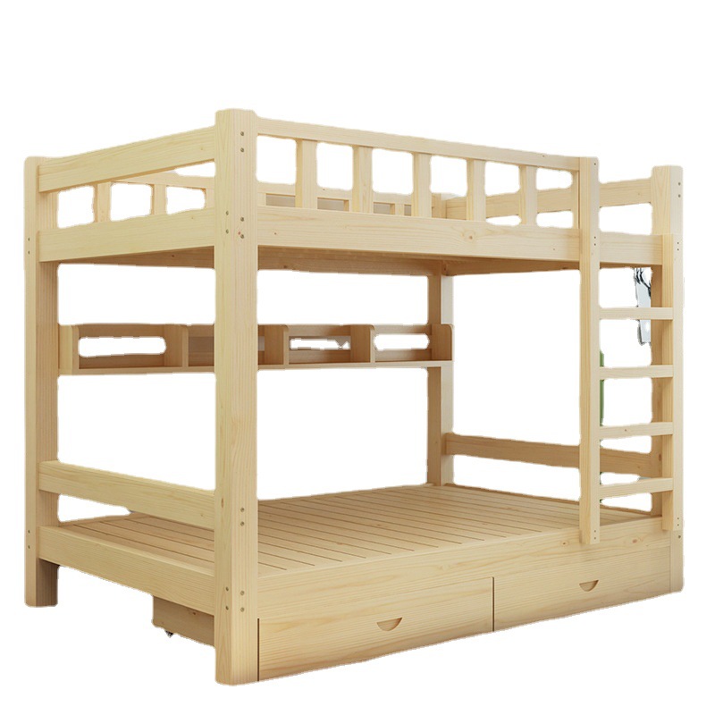 Solid Wood Upper and Lower Bunk Student Dormitory Bed Pine Bed Economical Mother Bed Modern Simple High and Low Bunk Bed Manufacturers