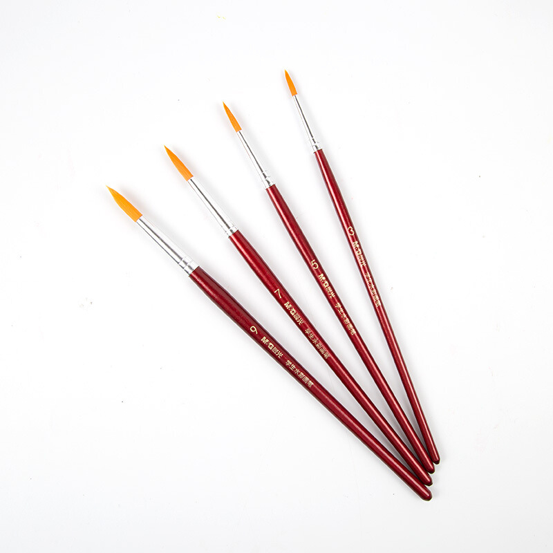 Student 97803 Watercolor Brush Set for Art Beginners, Watercolor Gouache Brushes, Nylon Pig Bristle Student Paint Brushes