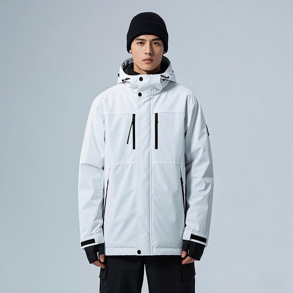 Customized White Ski Jacket Export Men's Warm Ski Suit White Jacket Jacket