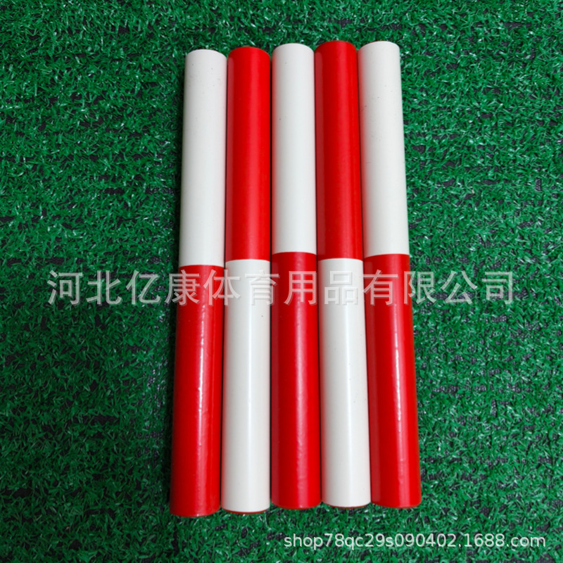 Wholesale baton track and field competition hollow PVC red and white relay competition props special baton for sports training
