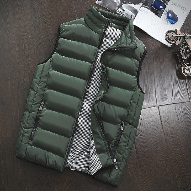 New Down Cotton Vest Men's Autumn and Winter Fashionable Casual Thickened Warm Men's Waistcoat