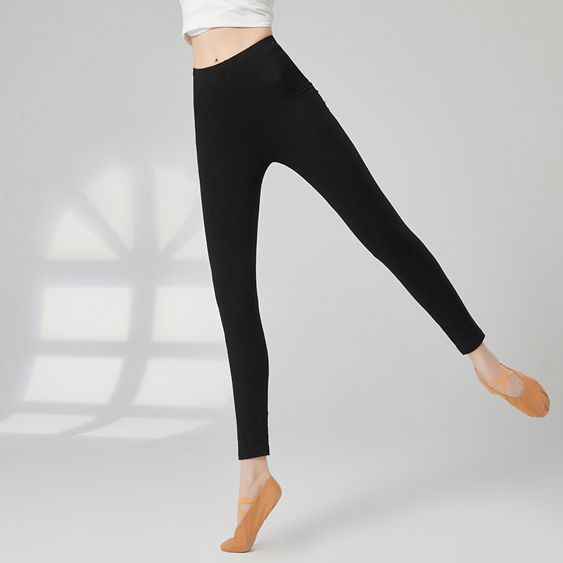 Black Dance Pants Women's Tight Adult Training Nine-point Modal Body Clothing Training Stretch Dancing Bodybuilding Pants