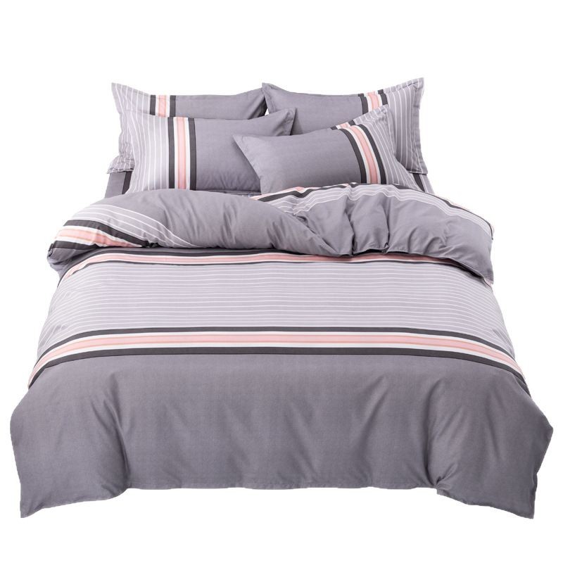 Factory direct skin-friendly cotton four-piece student dormitory three-piece cotton bed sheet quilt cover gift kit packaging design