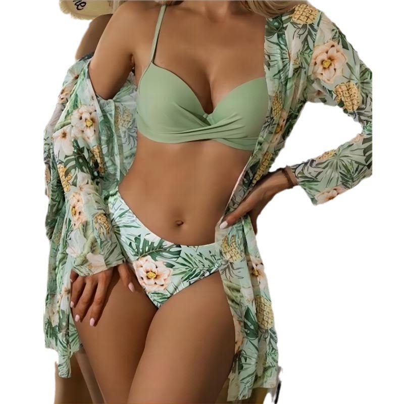 Купальник bikini wholesale split strap three-piece swimsuit women's European and American bikini