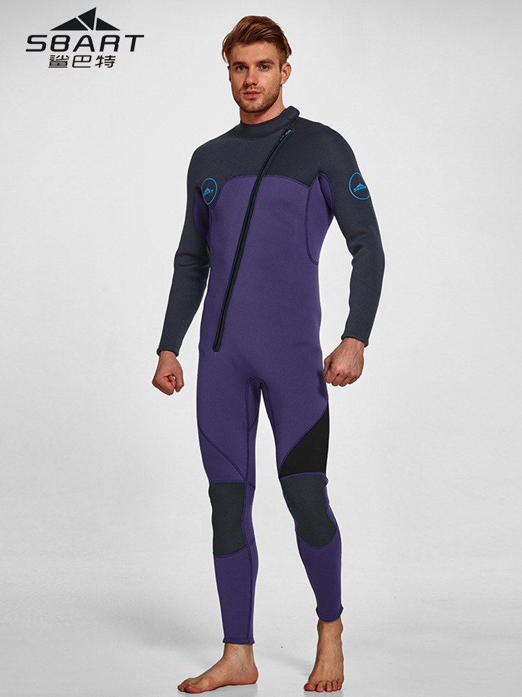 Shark Bart 3mm One-Piece Jellyfish Suit Swimsuit Men's Wet Suit Long-Sleeved Sun Protection Surf Suit Cold-Proof Warm Wetsuit