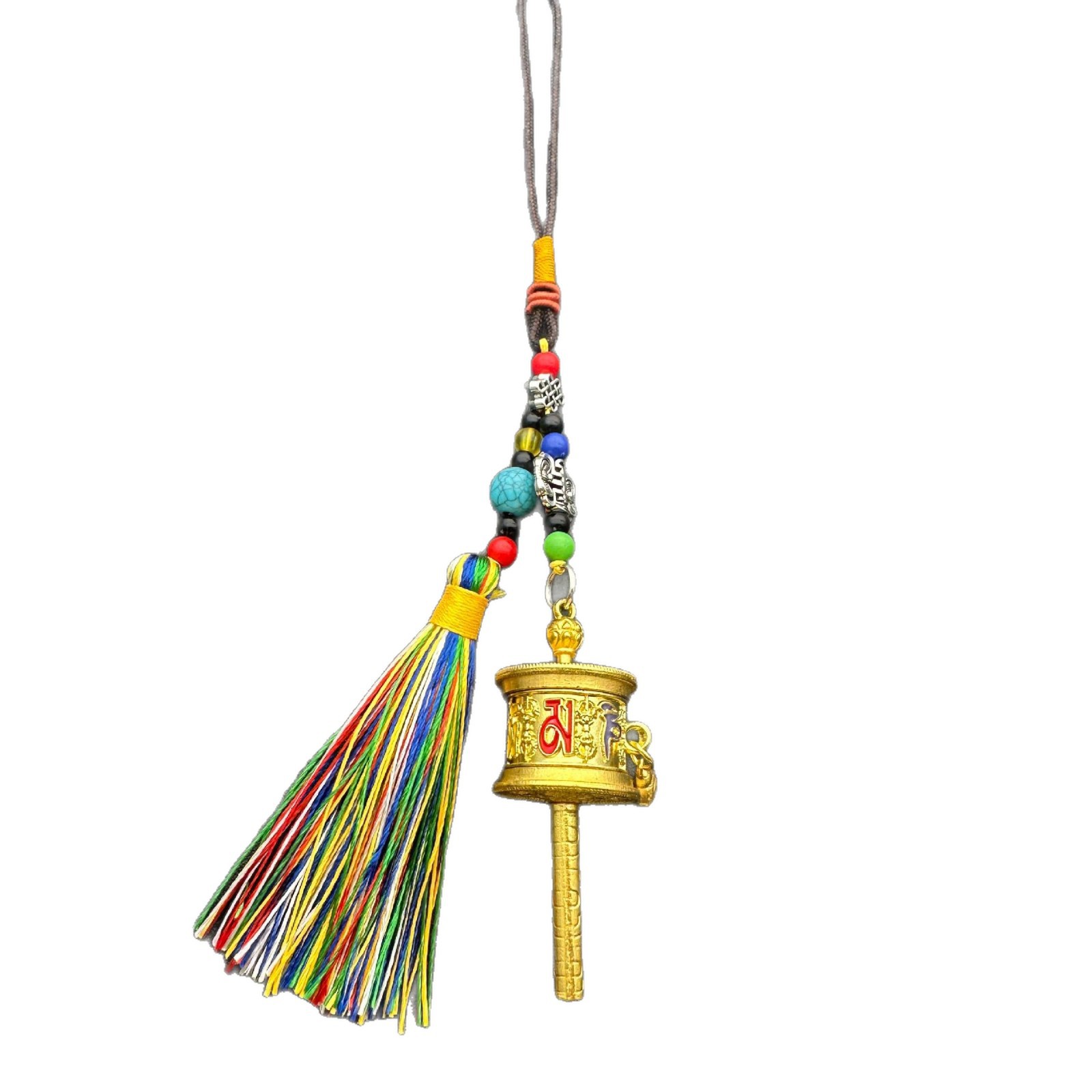 Xizang Six-Character Mantra Prayer Wheel Keychain Luggage Pendant Factory Wholesale Mini
