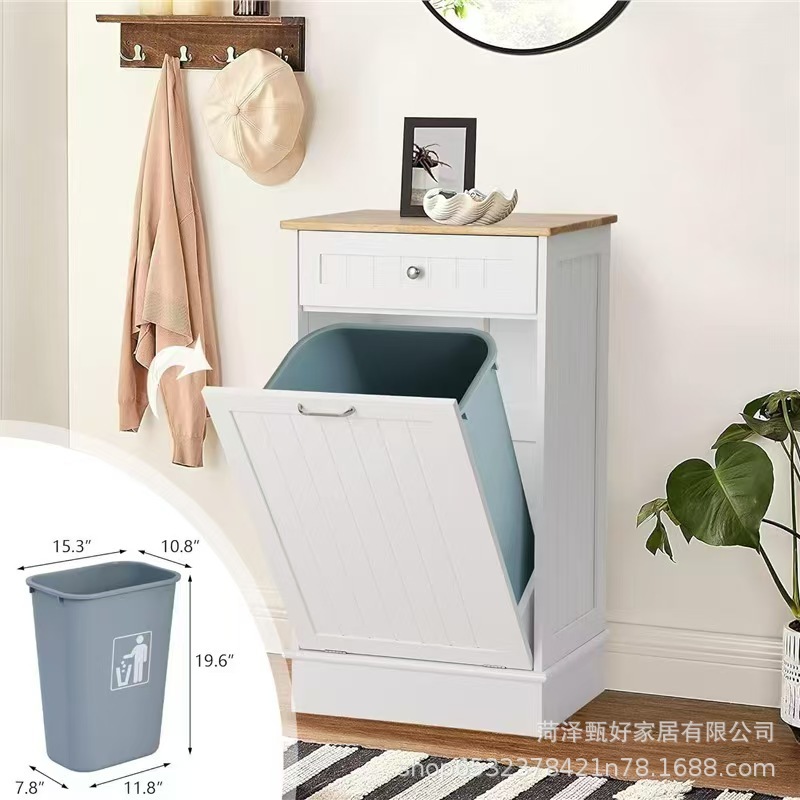 Простой деревянный скрытый шкаф для мусора, наклонный шкаф для мусора, деревянный шкаф для хранения полотенец в ванной