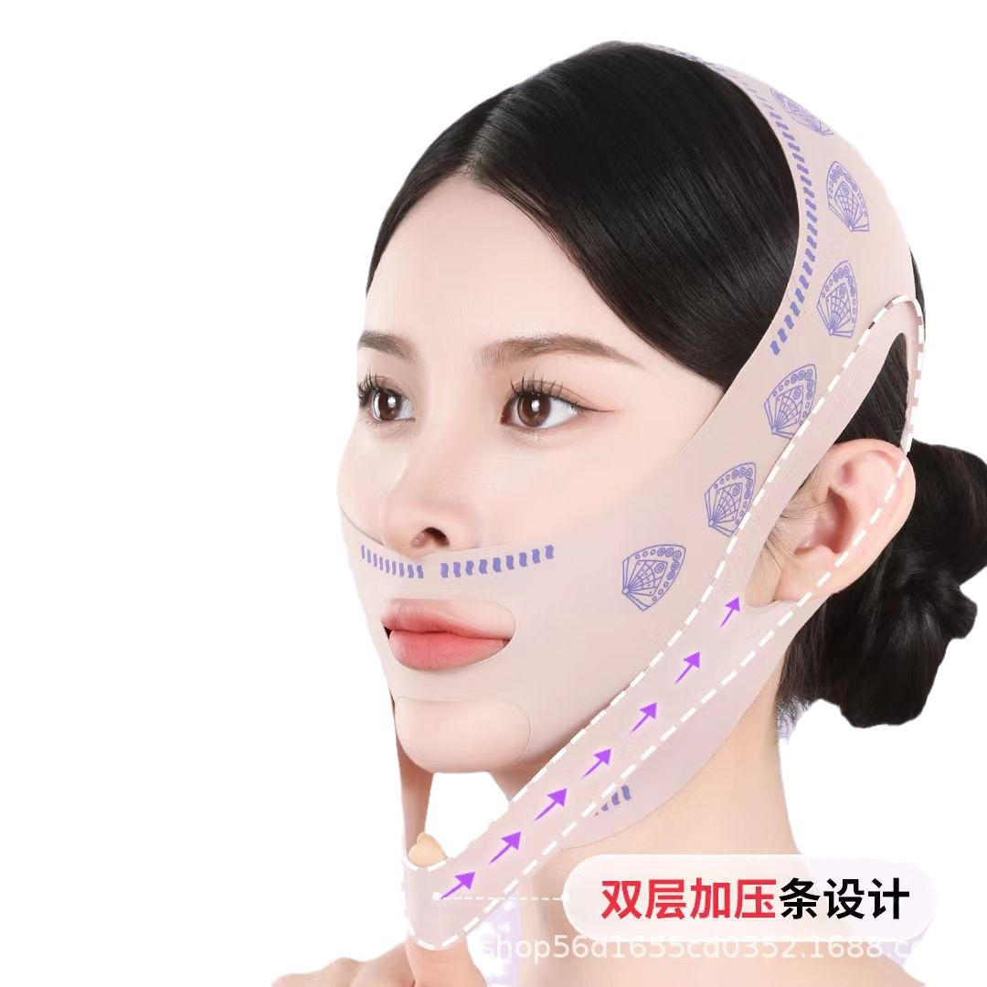 Shake Tone Same Plastic Face Bandage V Face Lace Tightness Improvement French Pattern Lace Apple Muscle Contour Line Female Mask