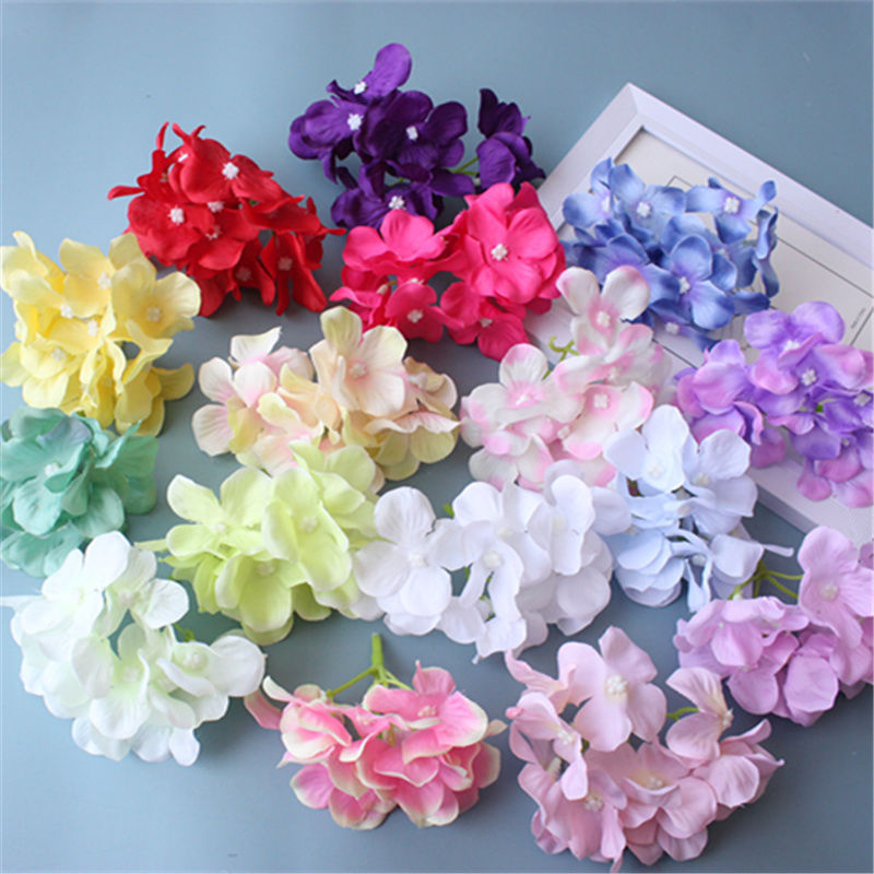 Кросс-бордерная имитация гортензии, свадебное украшение, вечный цветок, красный фон, растительная стена, имитация головы гортензии
