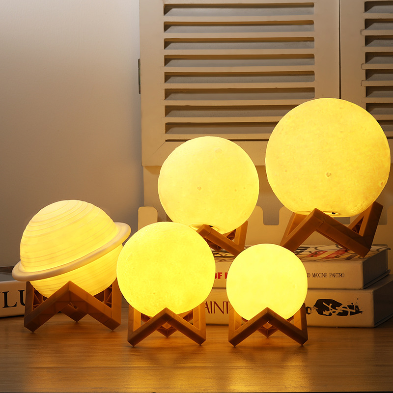 3D moon light hand-painted diy star light moon light led bedroom bedside atmosphere night light studio color painting light