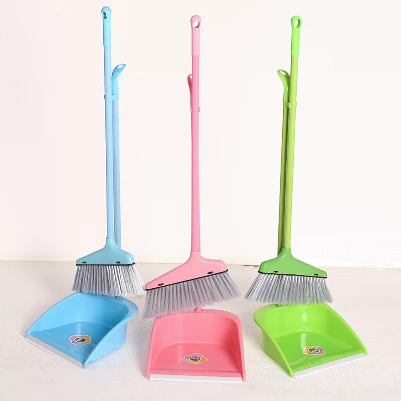 Оптовый комплект пластиковый веник и совок, для уборки, мягкий мех, маленький веник с жестким мехом