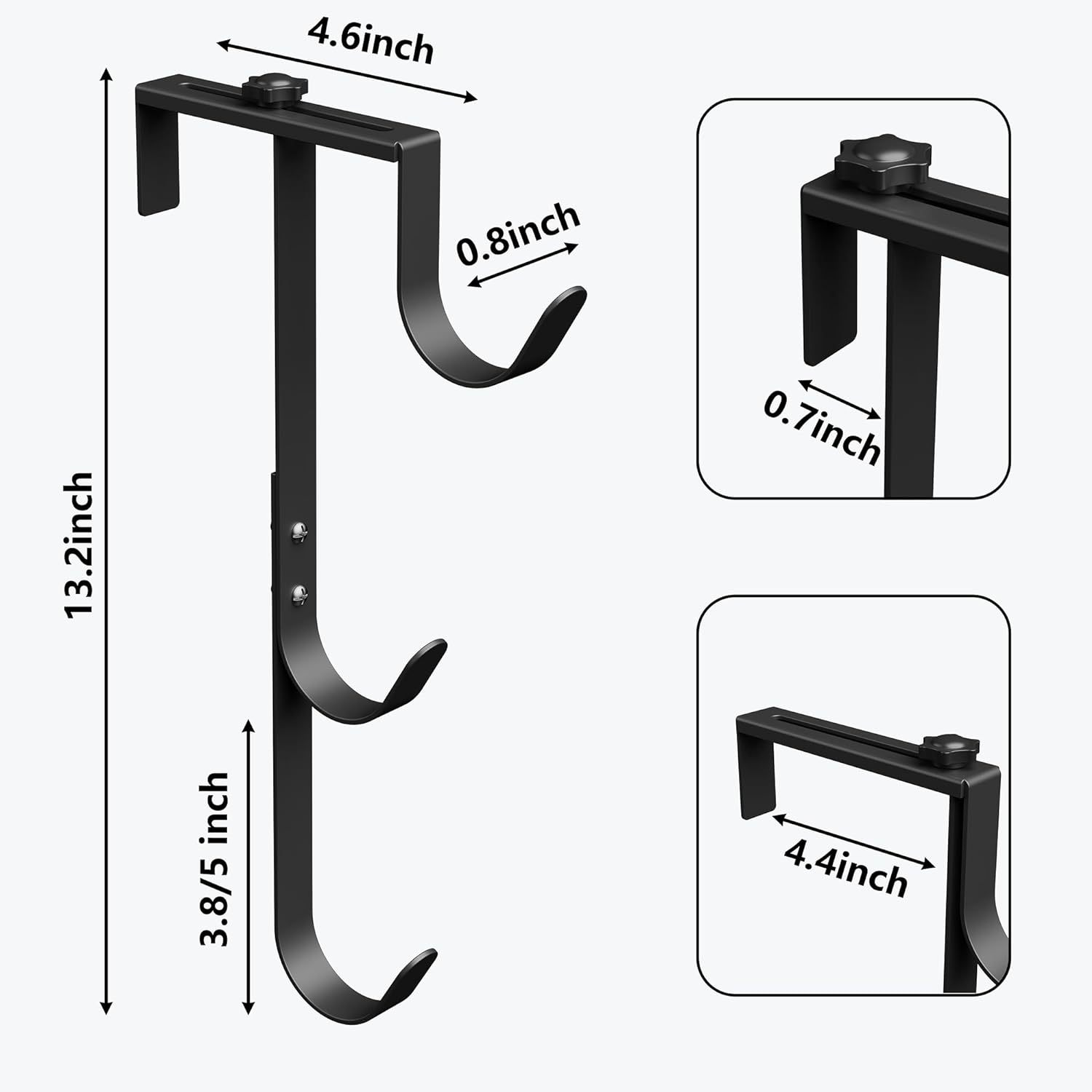 Pool equipment adjustable pool pole hook three layers metal fence hook for hanging pool tools