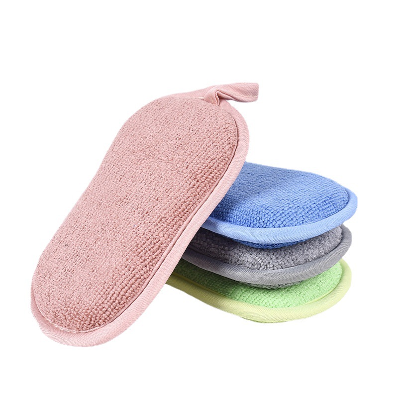 Manufacturers supply dishwashing sponge brush double-sided ultra-fine fiber sponge cleaning block thickened scouring pad multifunctional scouring pad