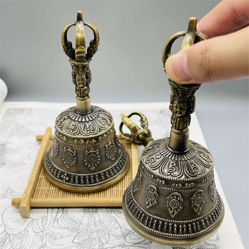 Nepal Five-strand Puba King Kong Bell Pestle Eight Treasures Carved Bell Rattling Instrument Wake-up Bell Ornaments Sound Crisp