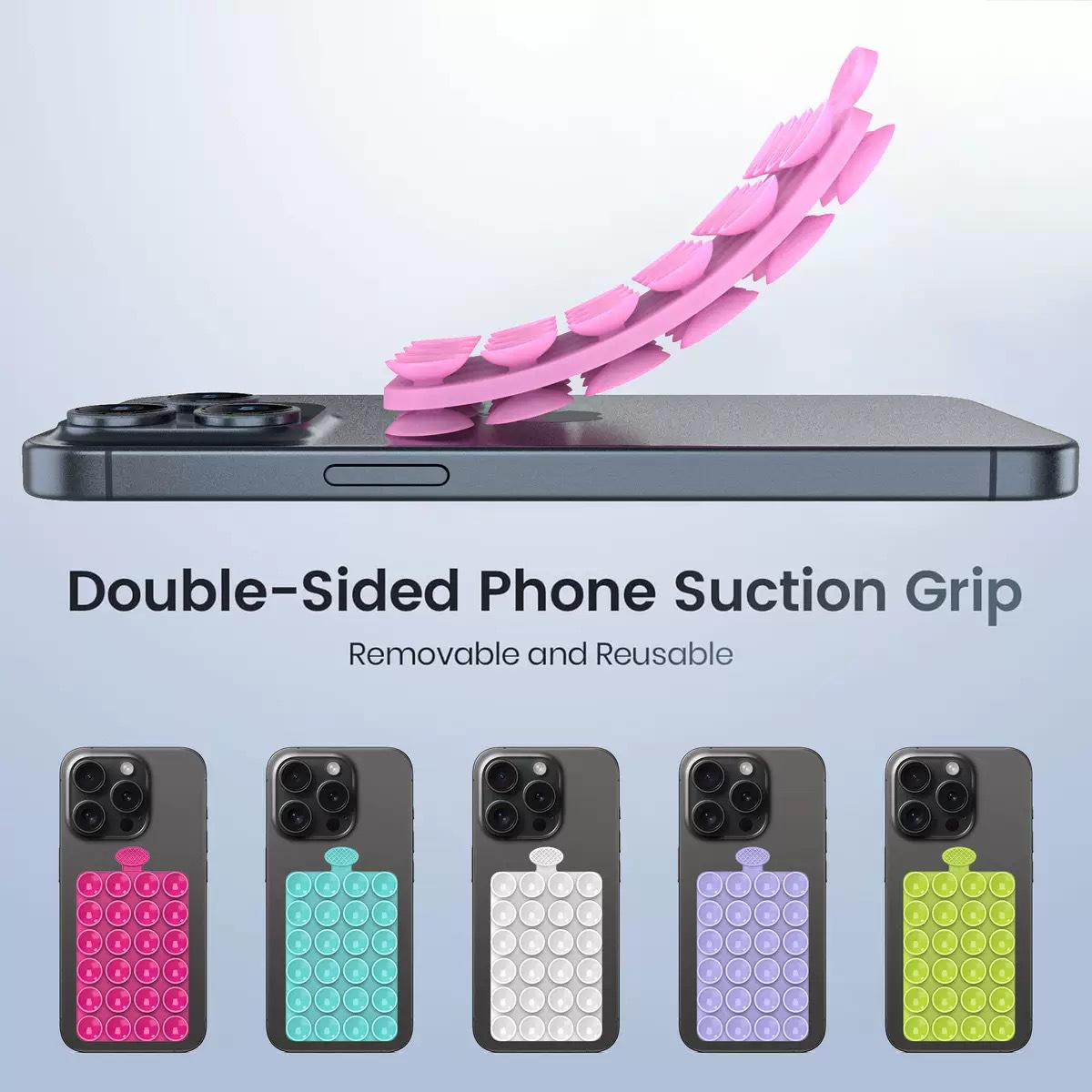 2025 New Multifunctional Silicone Strong Double-Sided Suction Cup Lazy Mobile Phone Holder with High Appearance, Portable and High Temperature Resistance