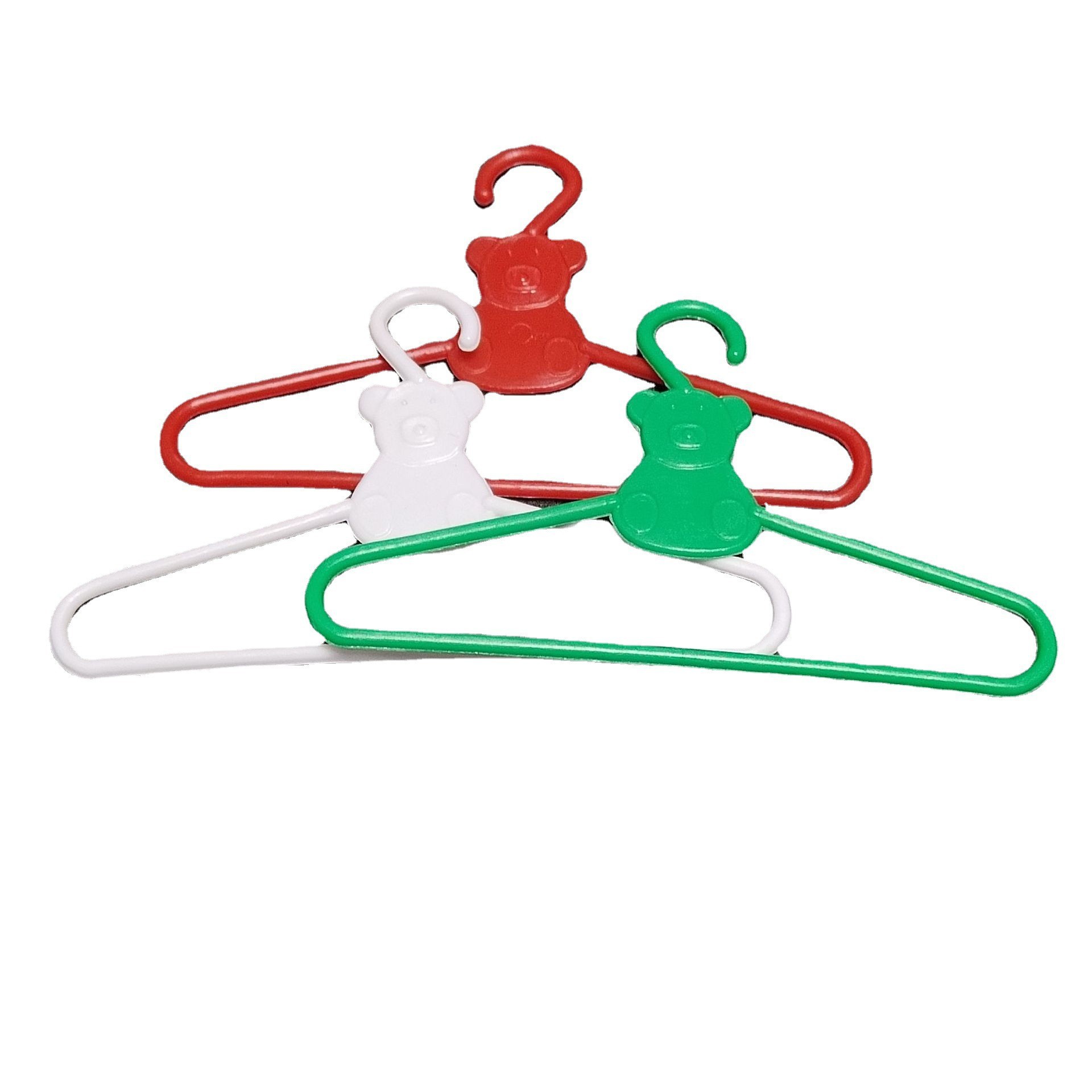 Plastic Small Clothes Hanger Barbie Costume Little Bear Christmas Clothes Display Hanger Mini Clothes Hanging Tricolor