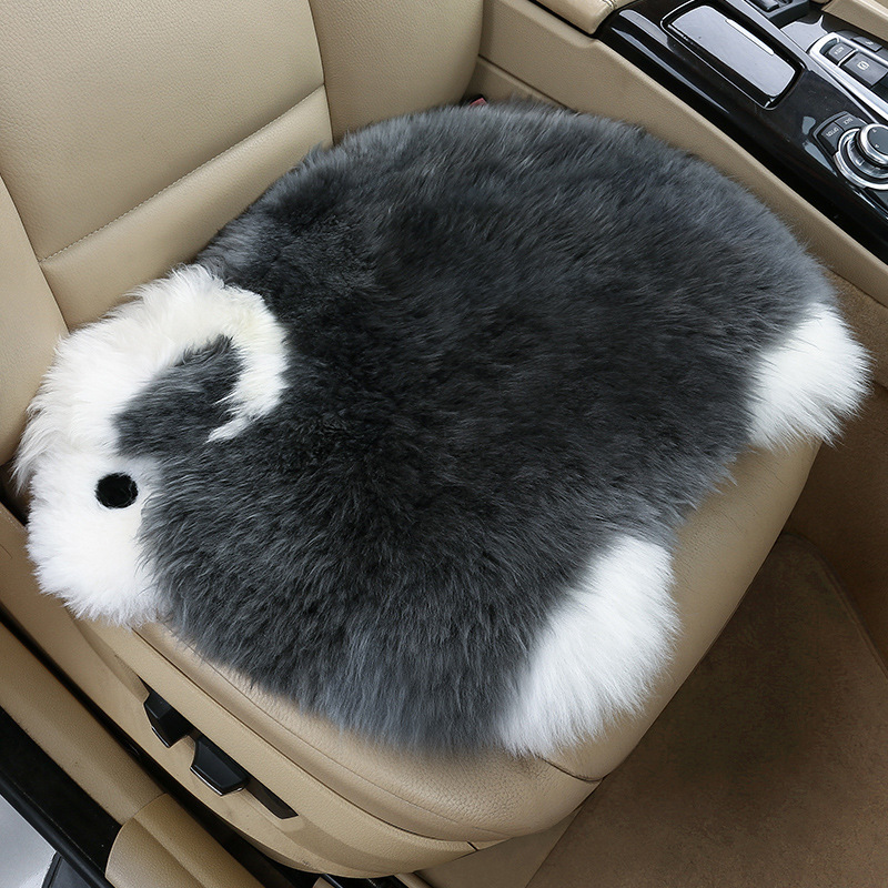 XY long wool sheep car cushion winter warm wool square cushion simple interior supplies cross-border wholesale seat cushion