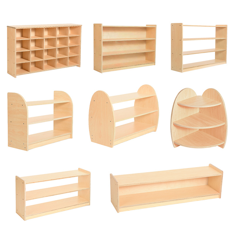 Kindergarten Solid Wood Montessori Teaching Aids Corner Combination Cabinet Shoe Cabinet Children's Baby Wooden Storage Cabinet Teaching Aids Rack