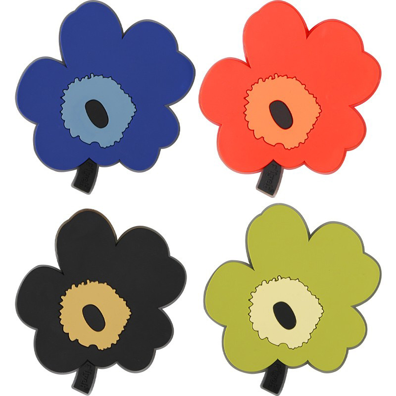 Custom drop glue insulation pvc placemat creative finnish flower soup pad pot mat tabletop waterproof anti-fouling non-slip coasters