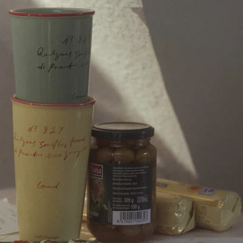 South Korea ins style vintage French style ceramic hand Cup handy cup coffee cup