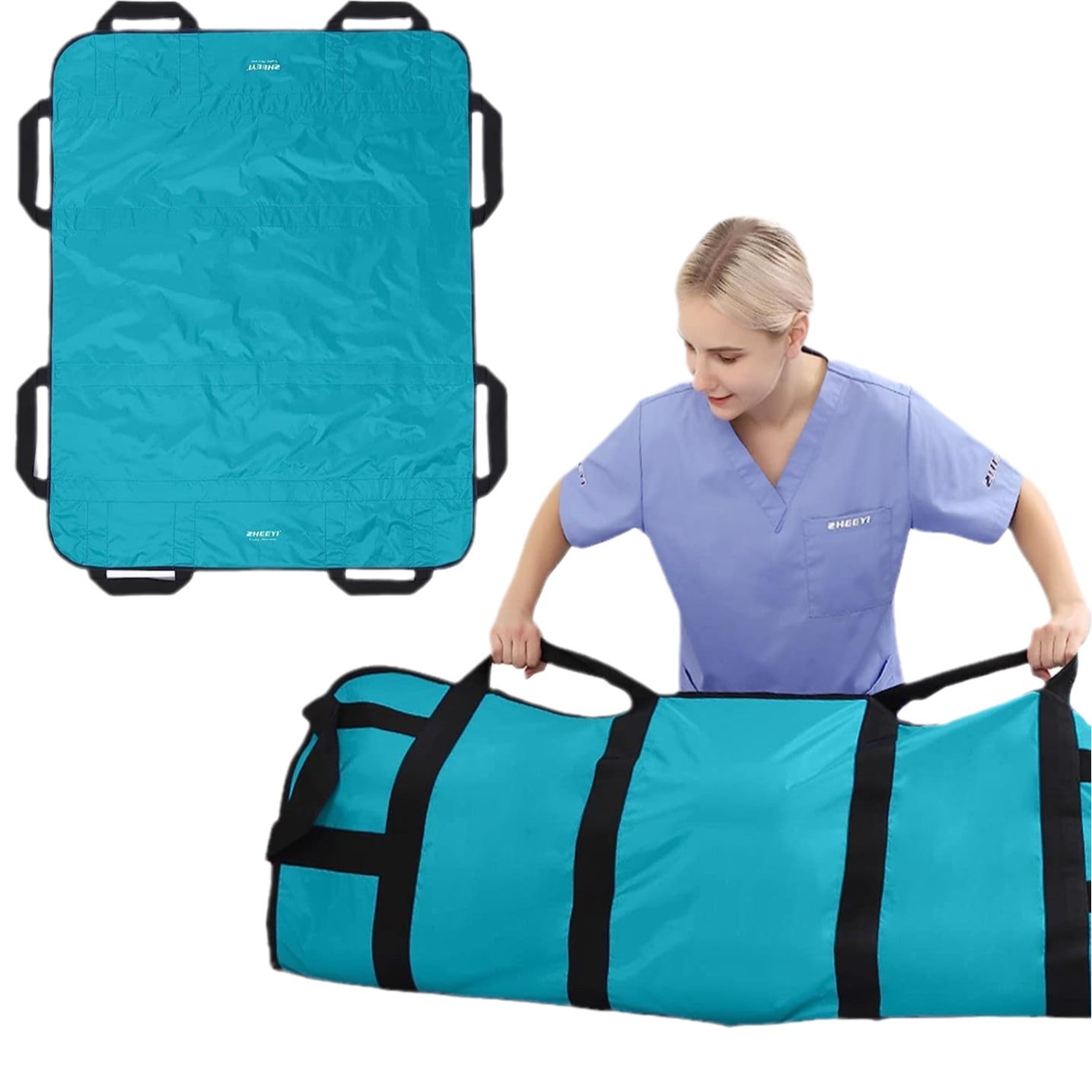 Cross-Border Multi-Handle Mattress, Lightweight Waterproof Breathable Thickened Positioning Mattress, Lifting Medical Transfer Pad