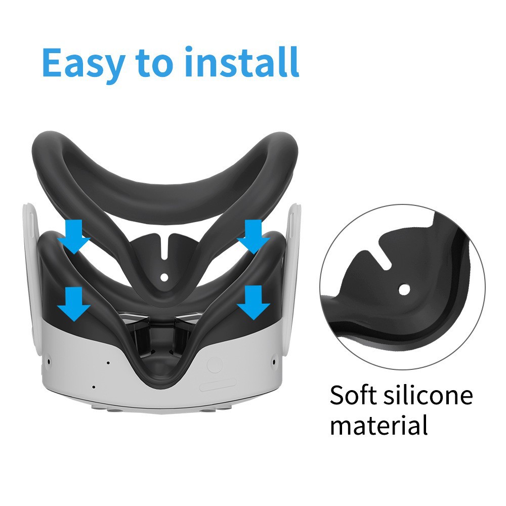 Hot Sale Applicable Meta quest 3s Silicone Face Mask vr Gaming Silicone Cover Accessories quest3s Protective Cover