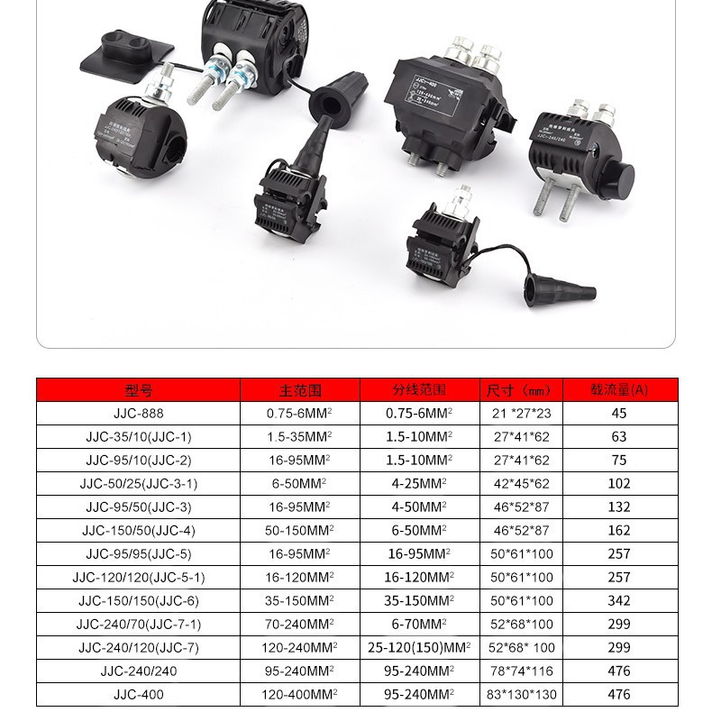 1Kv Insulated Piercing Wire Clamp, Stripping-Free Terminal Block, T-Type Break-Free Cable Brancher, Branch Piercing Clamp