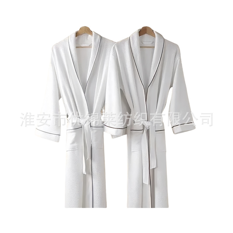Star Hotel High-End Comfortable Homestay Beauty Salon Thickened Air Layer Atour-Style Bathrobe Long Sleeves