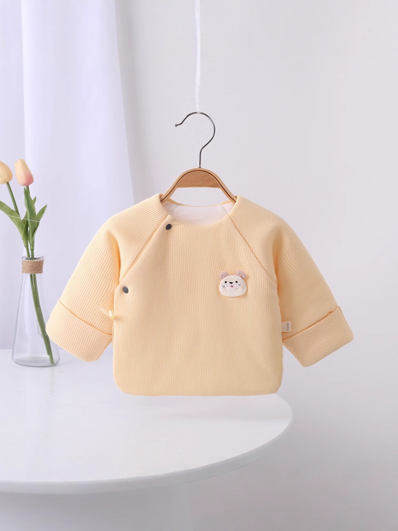 Autumn and Winter New Baby Warm Half-back Clothing for Newborn Boneless Monk Clothing for Newborn Baby Partial-breasted Single Top in stock