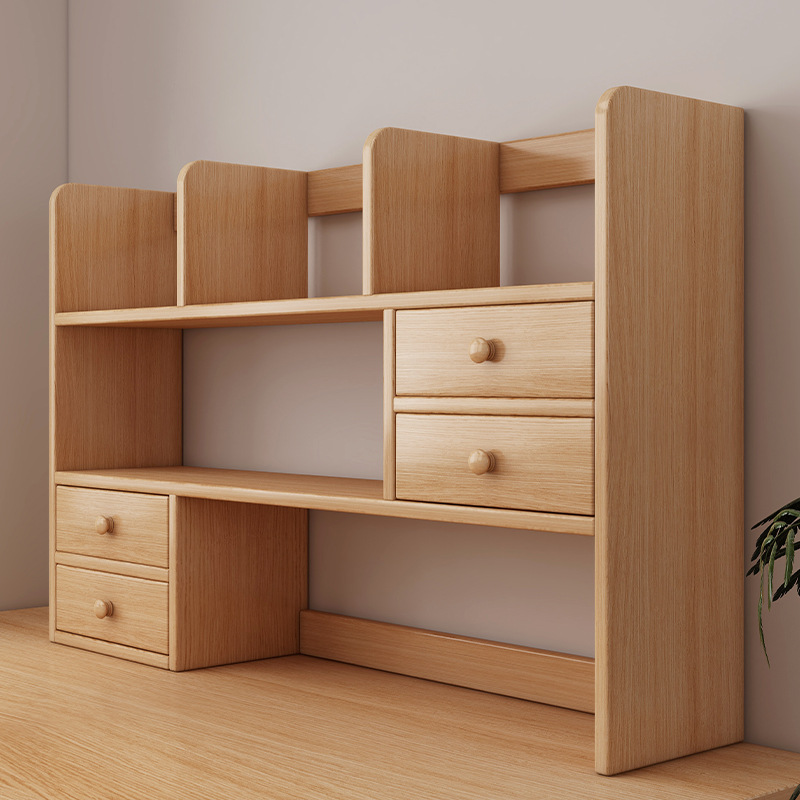 Настольная книжная полка из массива дерева, простой шкаф для хранения, детская книжная полка