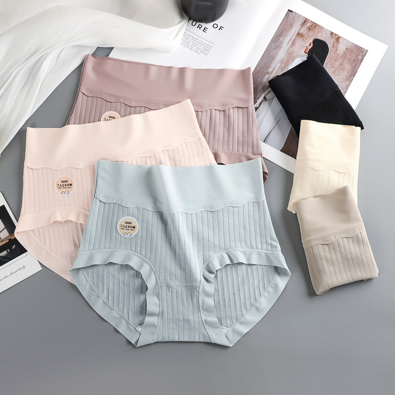 Высокое белье из чистого хлопка, плюс размер, дышащее, антибактериальное, для полных девушек