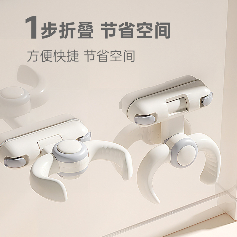 Wall-mounted Folding Children's Bath Artifact Bracket Hole-free Shower Head Baby Suction Cup Bathroom Fixed Bath
