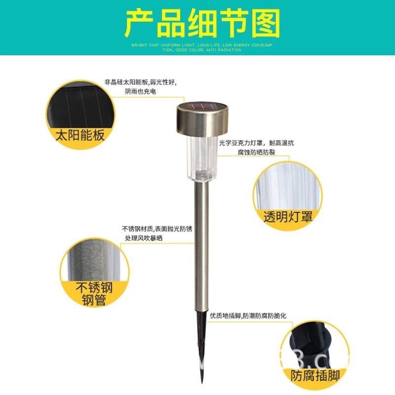 Factory direct supply 5.5cm solar stainless steel led viewing courtyard lawn floor light