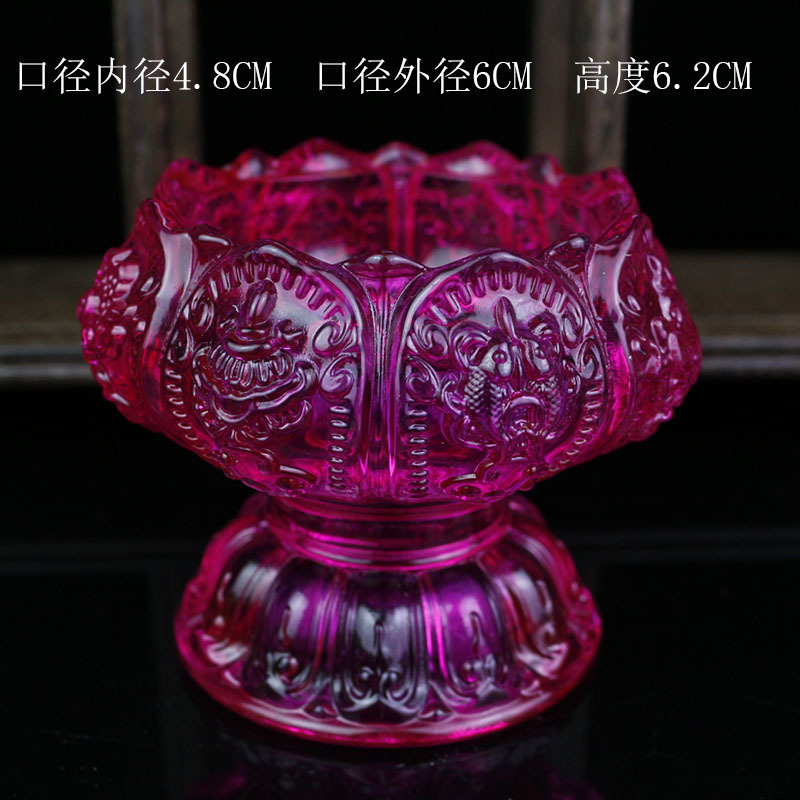 Colorful Glazed Candlestick Butter Lamp Holder Eight Auspicious Cup Sacred Water Cup Butter Candle Lamp Holder for Lamp