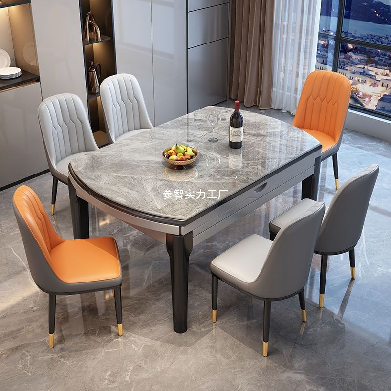 Обеденный стол и стулья, круглый, складной, для небольшой квартиры