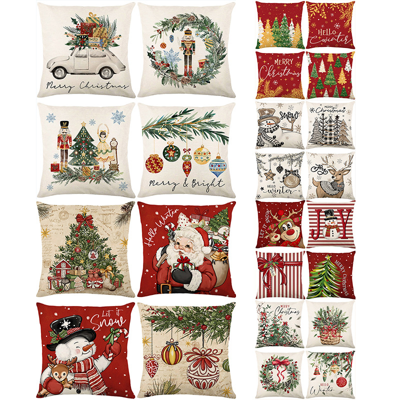 Cross-Border High-End Christmas Pillowcase Without Core Polyester Bedside Cushion Amazon New Sofa Cushion Wholesale