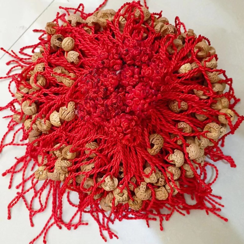 Red String Bracelet in the Shape of a Peach and Walnut Basket for the Zodiac Year, Couple Bracelets, Dragon Boat Festival Jewelry, Ethnic Hand-Woven Red String