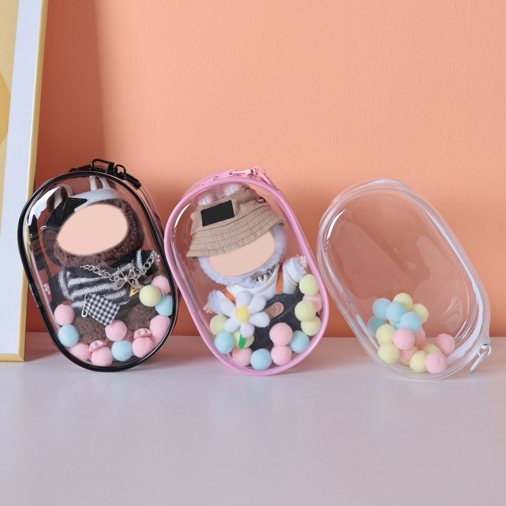 18cm Vinyl Doll Protective Cover Pvc Highly Transparent Anime Peripheral Cotton Doll Multi-Color Baby Walking Bag Can Be Hung