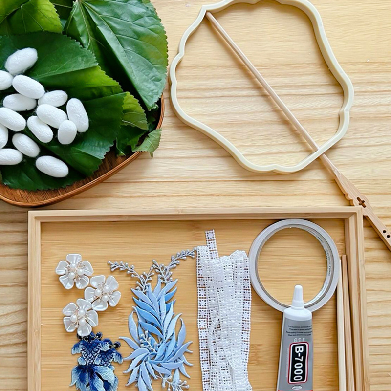 DIY Handmade Round Fan Frame Imitation Bamboo Bridal Wedding Fan Material Ancient Style New Chinoiserie Plastic Fan Frame Special-Shaped Fan Silk Fan