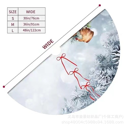 Merry Christmas Winter Snowman Snowflake Blue 36inch Christmas Overseas Purchase Tree Skirt Round Winter Snow For