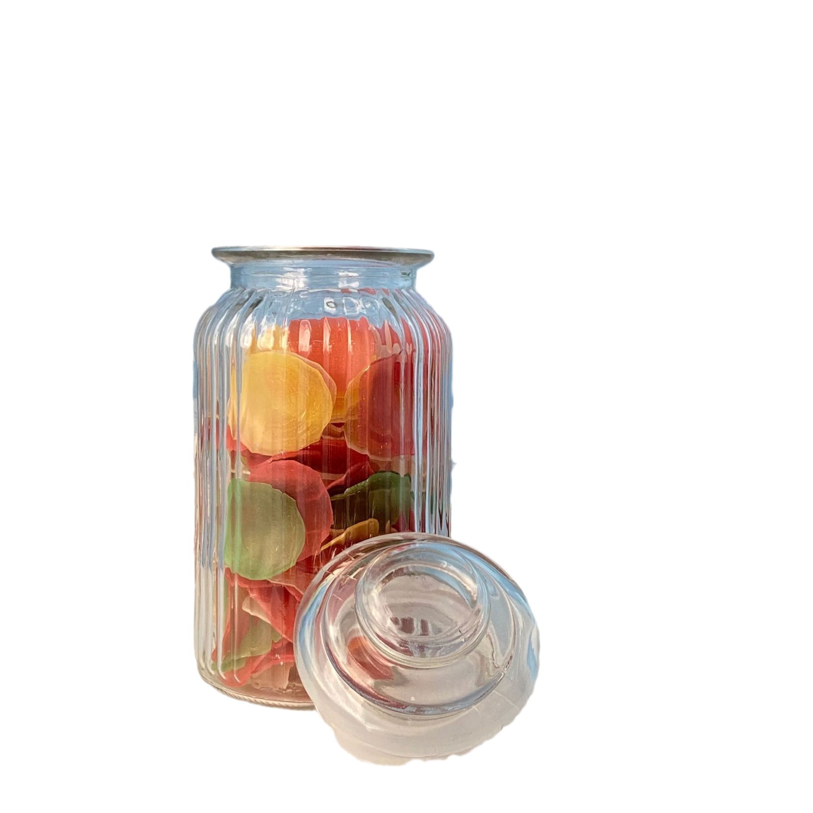 105 Series Straight Vertical Pattern Glass Jar Kimchi Food Storage Round Bottom Sealed Jar Kitchen Storage Storage Jar