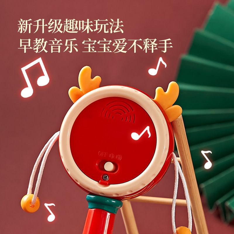 Shijia Neon Music Rattle Baby Toy Children's Educational Newborn Teething Hand Drum Chewable