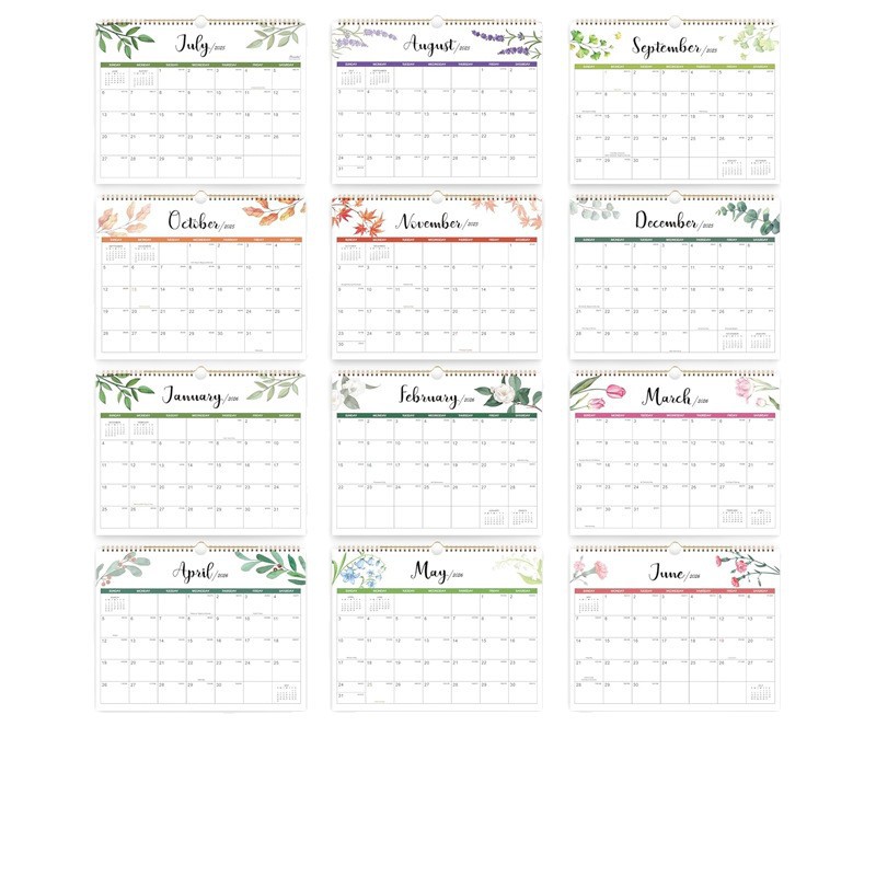 2026 English Calendar Customized Amazon Cross-Border Wall Calendar Countdown English Desktop Casual Coil Desk Calendar Customized