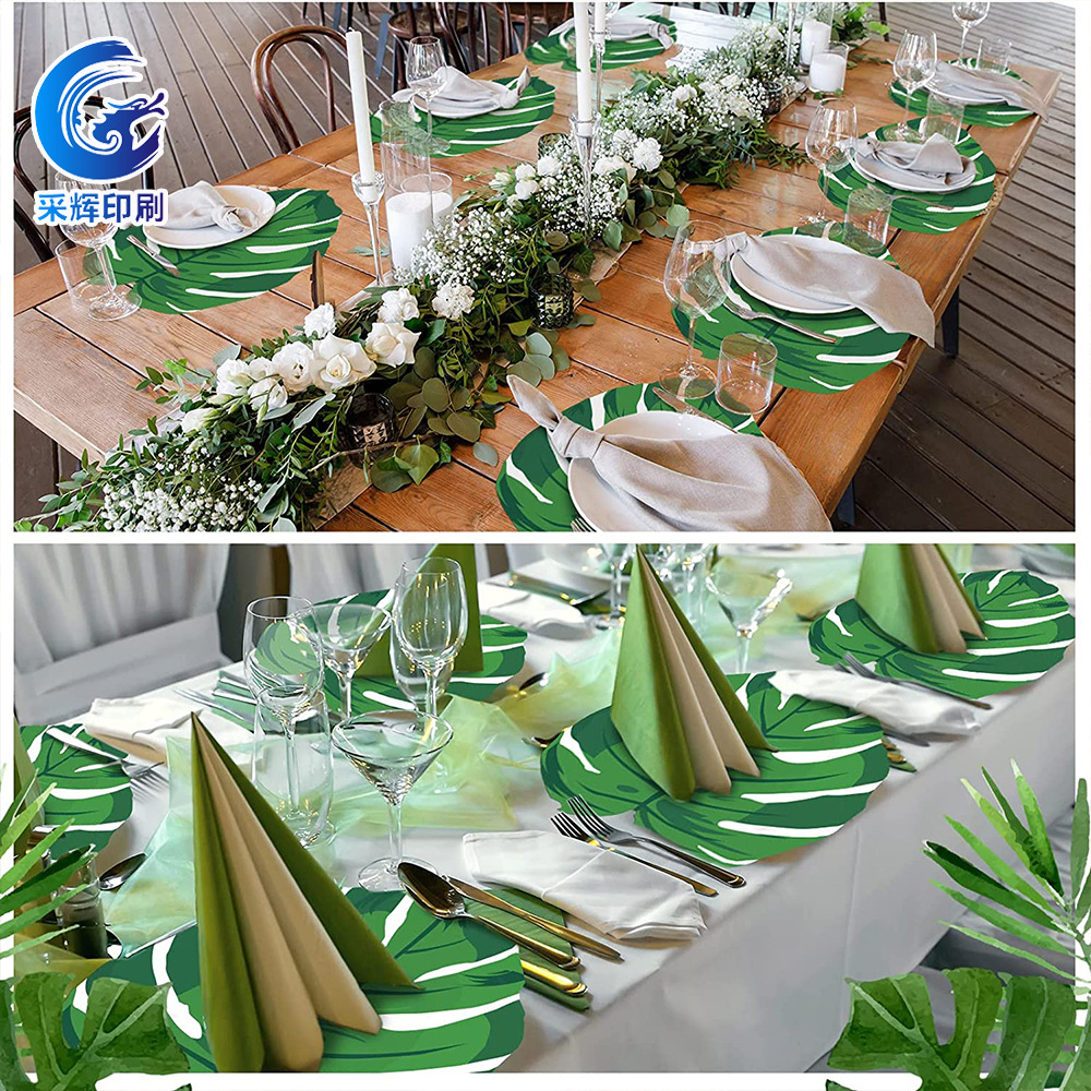 Disposable Mat Paper Household Cross-border Amazon Western Mat Paper Sunflower Rose Table Mat Dining Table Mat