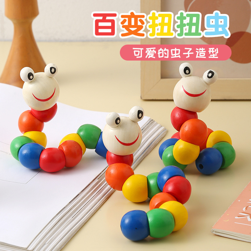 Деревянные блоки-радуга, симуляция гусеницы, образовательные игрушки для детей, оптовая продажа