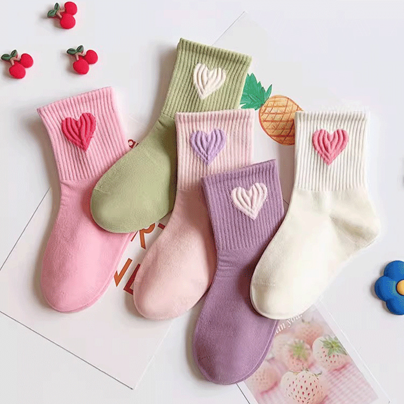 [new product] children's socks girls socks small fresh Korean style spring and autumn love foreign style all-match boys and girls