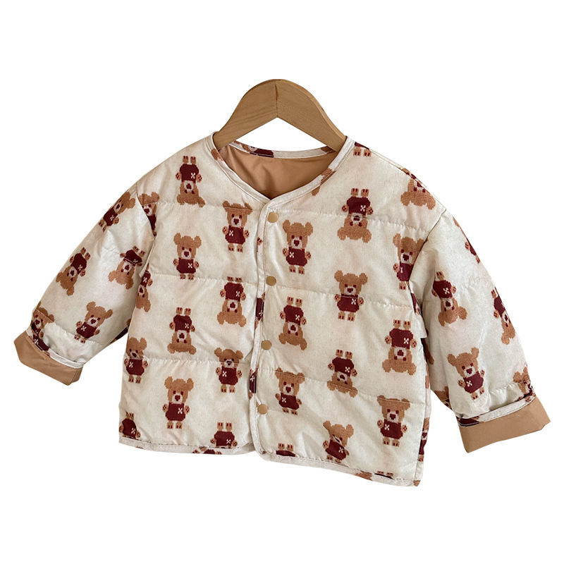 2024 autumn and winter new children's double-sided down vest for boys and girls baby warm baby down liner