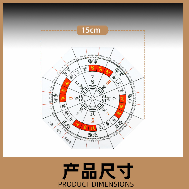 In-Stock Wholesale Magnetic Compass for Feng Shui, Transparent Compass for House Layout, Eight Trigrams, Feng Shui Orientation, Magnetic Compass for House Layout
