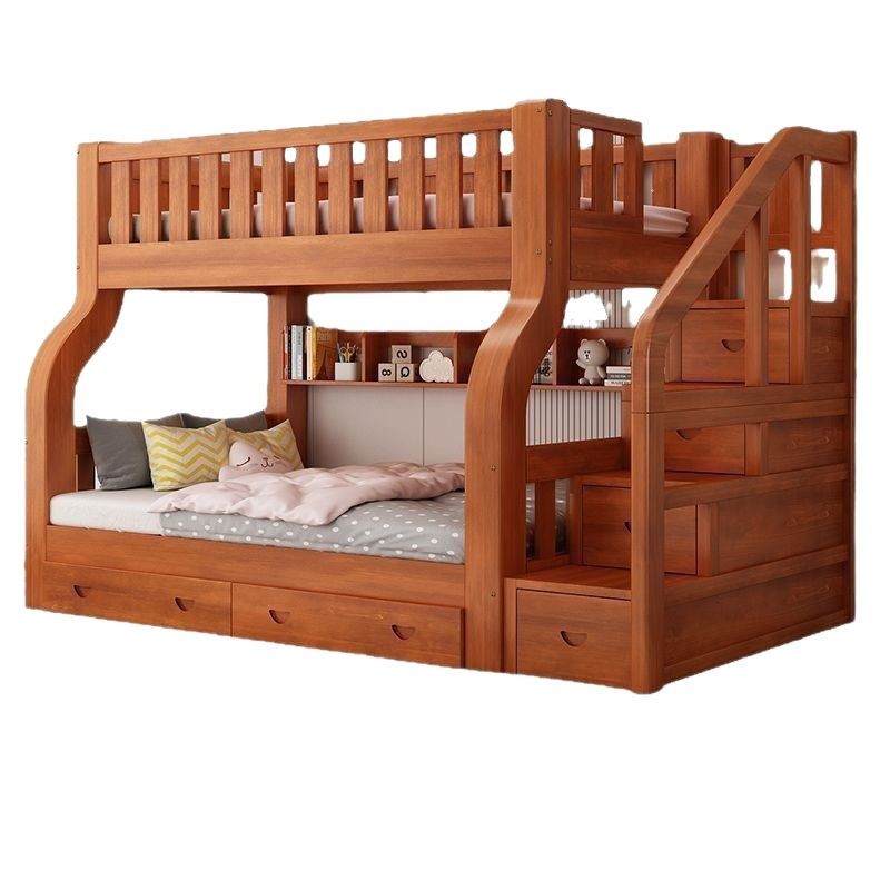 All Solid Wood Bunk Bed, High and Low Bed, Double Bed, Bunk Bed, Wooden Bed, Two-Story Wardrobe, Double Bed, Children's Bed